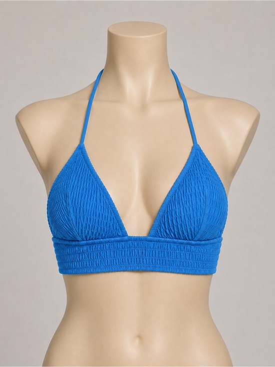 Victoria's Secret Other - VICTORIA’S SECRET SMOCKED TRIANGLE PADDED STRAPPY BIKINI TOP BLUE MEDIUM